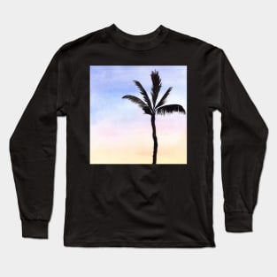 Single Palm Tree with soft background Long Sleeve T-Shirt